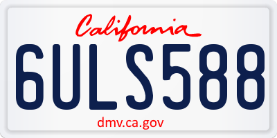 CA license plate 6ULS588
