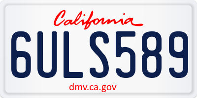 CA license plate 6ULS589