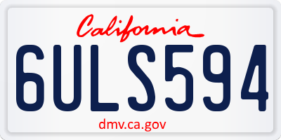 CA license plate 6ULS594
