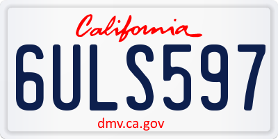 CA license plate 6ULS597