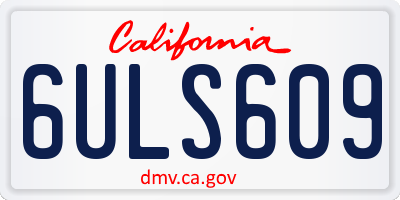 CA license plate 6ULS609