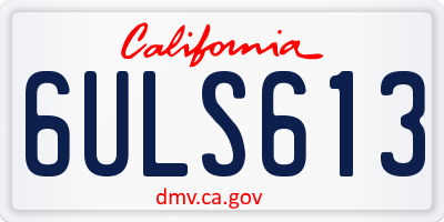 CA license plate 6ULS613