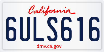 CA license plate 6ULS616