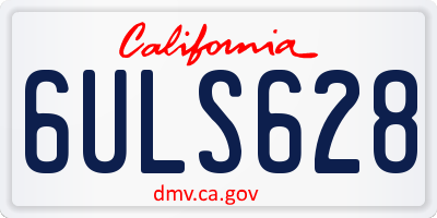 CA license plate 6ULS628