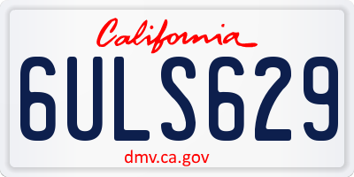 CA license plate 6ULS629