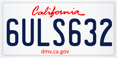 CA license plate 6ULS632