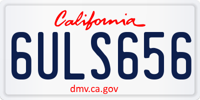 CA license plate 6ULS656