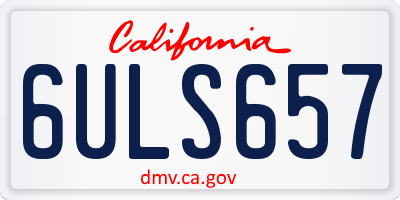 CA license plate 6ULS657