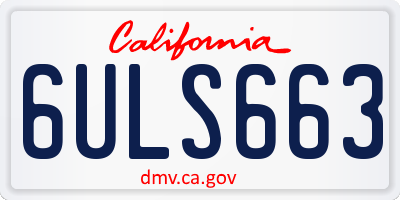 CA license plate 6ULS663