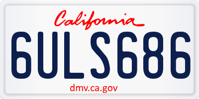 CA license plate 6ULS686