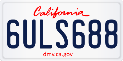 CA license plate 6ULS688