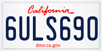 CA license plate 6ULS690