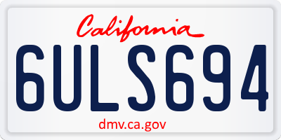 CA license plate 6ULS694
