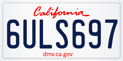 CA license plate 6ULS697