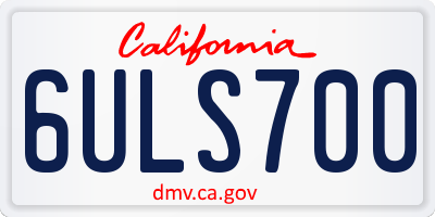 CA license plate 6ULS700