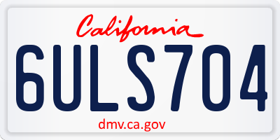CA license plate 6ULS704