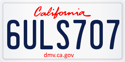 CA license plate 6ULS707