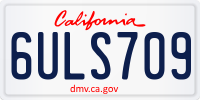 CA license plate 6ULS709