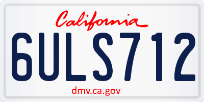 CA license plate 6ULS712