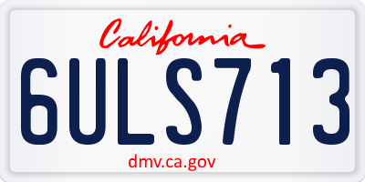 CA license plate 6ULS713