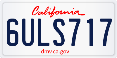 CA license plate 6ULS717