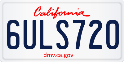 CA license plate 6ULS720