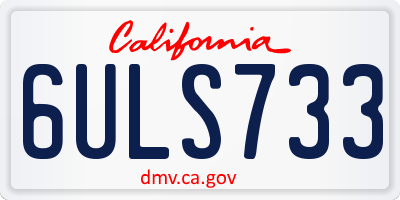 CA license plate 6ULS733