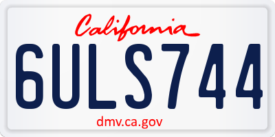 CA license plate 6ULS744