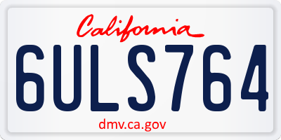 CA license plate 6ULS764
