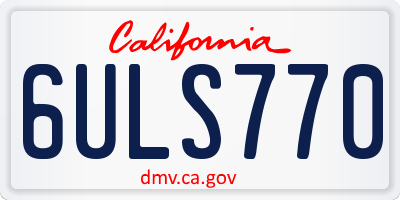 CA license plate 6ULS770