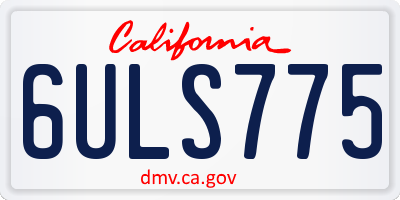 CA license plate 6ULS775