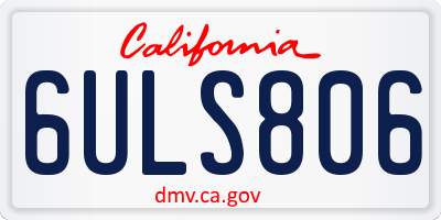 CA license plate 6ULS806