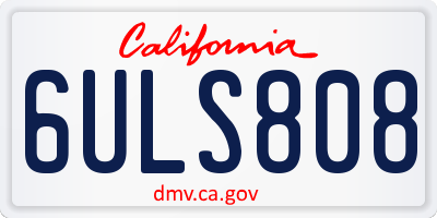 CA license plate 6ULS808