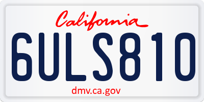 CA license plate 6ULS810