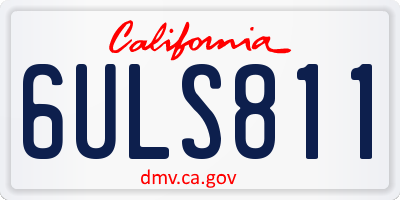 CA license plate 6ULS811