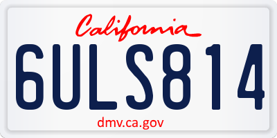 CA license plate 6ULS814