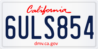 CA license plate 6ULS854