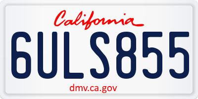 CA license plate 6ULS855