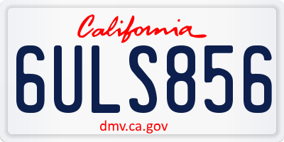 CA license plate 6ULS856