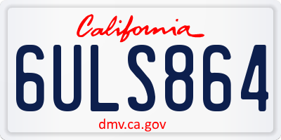 CA license plate 6ULS864