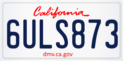 CA license plate 6ULS873