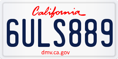 CA license plate 6ULS889