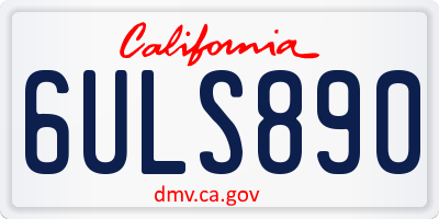 CA license plate 6ULS890