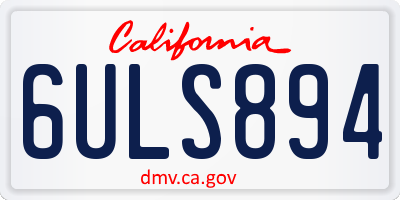 CA license plate 6ULS894