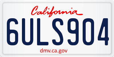 CA license plate 6ULS904