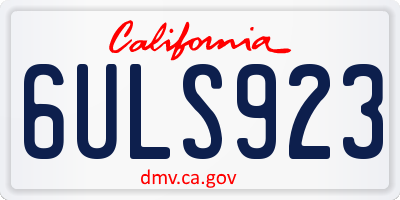 CA license plate 6ULS923