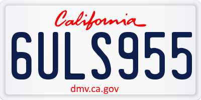 CA license plate 6ULS955