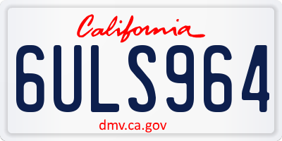 CA license plate 6ULS964