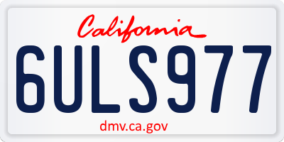 CA license plate 6ULS977