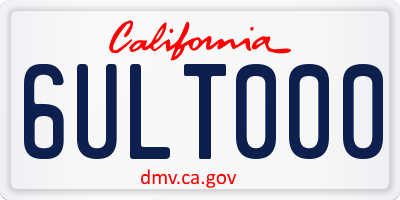 CA license plate 6ULT000